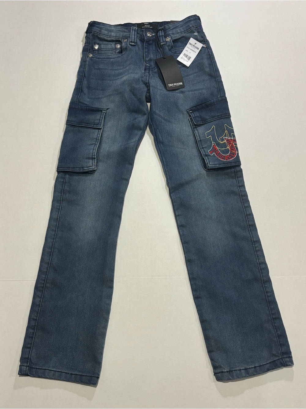 True Religion Ricky Boys Relaxed Straight Medium Wash Blue Denim Jeans Size 12
